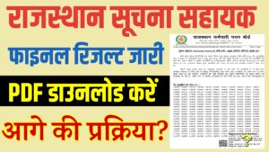 RSMSSB Informatics Assistant Result